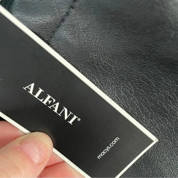 Alfani Black Leather Jacket - Picture 6 of 11